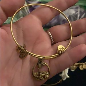 Gold Alex and Ani golf charm bracelet